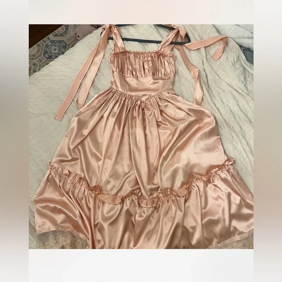 Pink Satin Princess Dress - Picture 6 of 7
